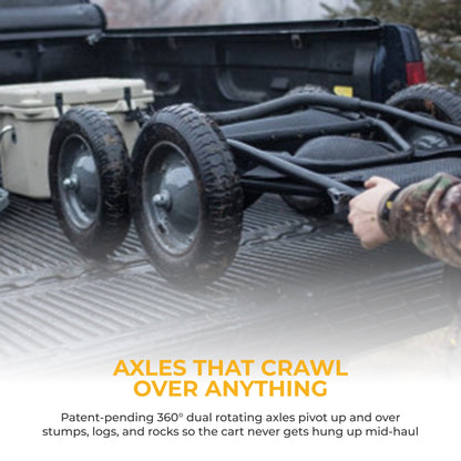 Hawk Crawler 500 Lb. Capacity Foldable Multi Use Deer Game Cart, Flat Dark Earth