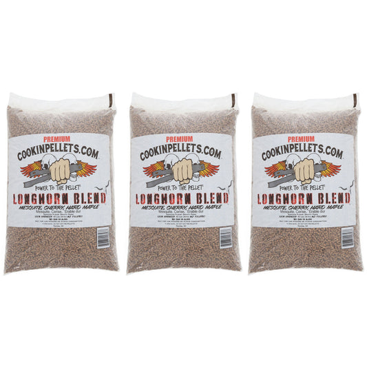 CookinPellets Premium 40 Lbs Longhorn Blend Grill Smoker Wood Pellets, (3 Pack)