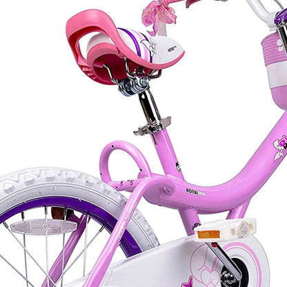 RoyalBaby Bunny 18" Kids Bike with Kickstand, Dual Brakes, Basket & Bell, Pink
