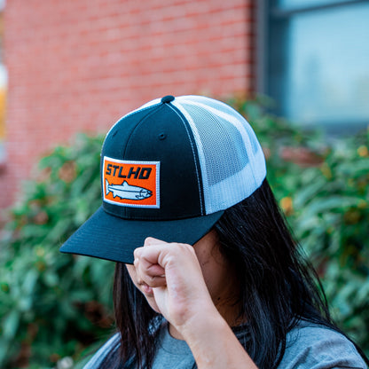 STLHD Standard White & Black Trucker Snapback Hat
