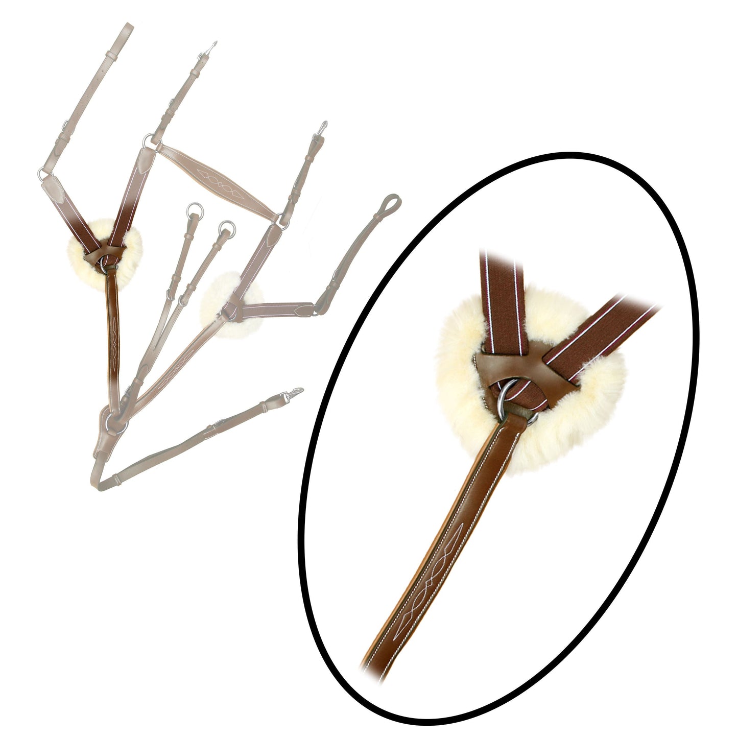 Bridles & Reins ExionPro 5 Point Breastplate - Matching Elastic