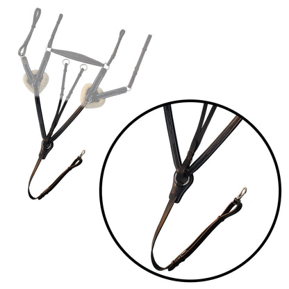 Bridles & Reins ExionPro 5 Point Breastplate - Navy Blue Elastic with White Lines