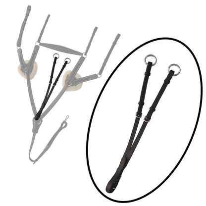 Bridles & Reins ExionPro 5 Point Breastplate - Navy Blue Elastic with Yellow Line
