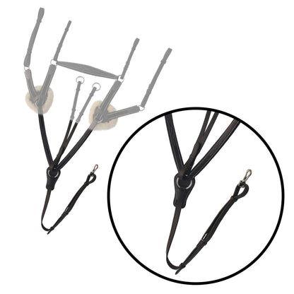 Bridles & Reins ExionPro 5 Point Breastplate - Navy Blue Elastic with Yellow Line