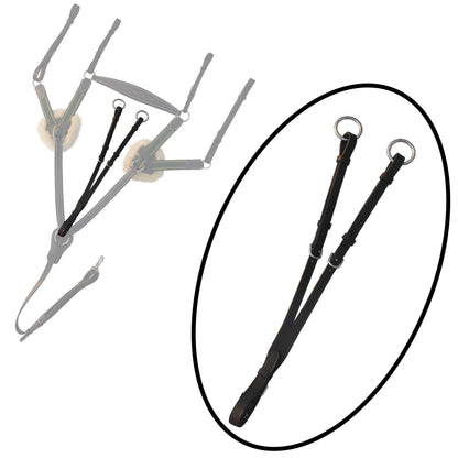 Bridles & Reins ExionPro 5 Point Breastplate - Green Elastic with Yellow Lines
