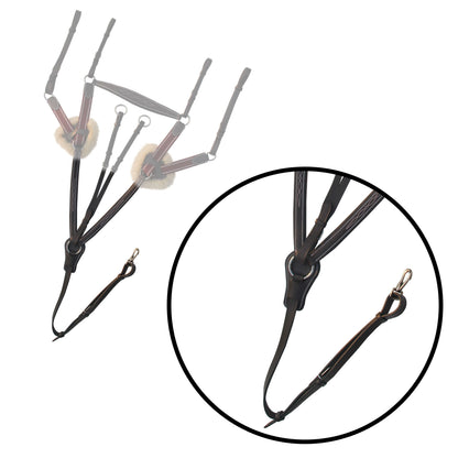 Bridles & Reins ExionPro 5 Point Breastplate - Burgundy Elastic with White Strips