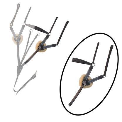 Bridles & Reins ExionPro 5 Point Breastplate - Grey Elastic with White Lines