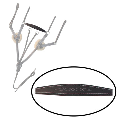 Bridles & Reins ExionPro 5 Point Breastplate - Grey Elastic with White Lines