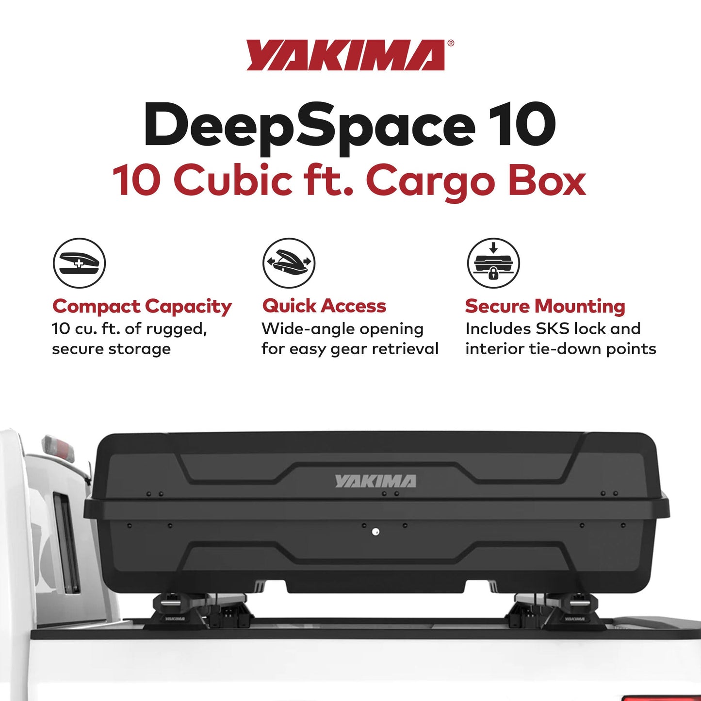 Yakima DeepSpace 10 Cubic ft. Vehicle Cargo Box with Universal Mounting Hardware