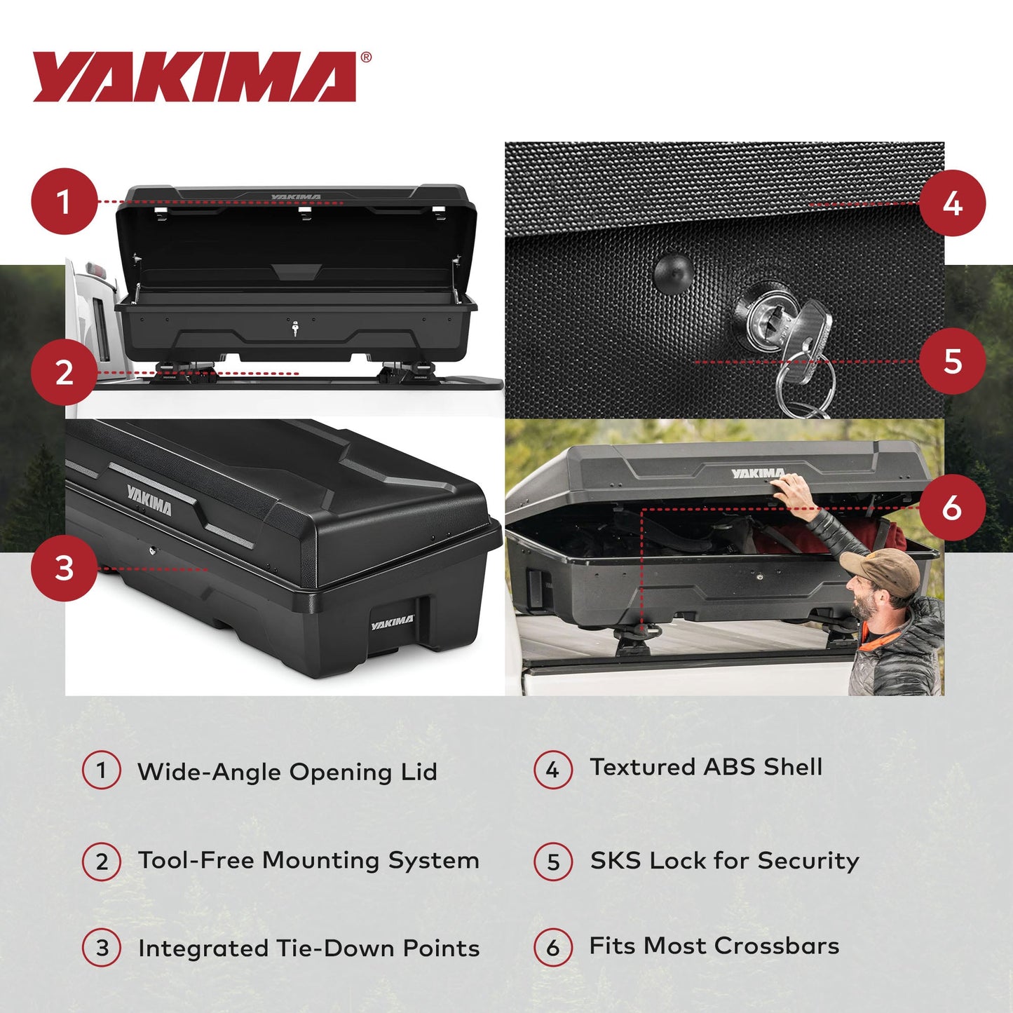 Yakima DeepSpace 10 Cubic ft. Vehicle Cargo Box with Universal Mounting Hardware