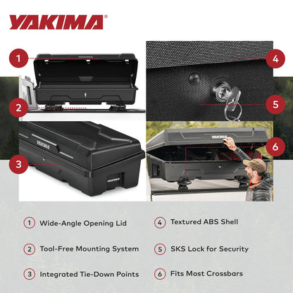 Yakima DeepSpace 10 Cubic ft. Vehicle Cargo Box with Universal Mounting Hardware