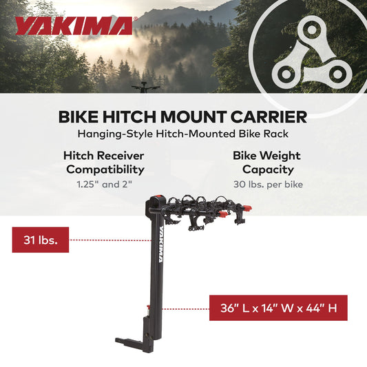 Yakima DoubleDown 4 Tilting Hitch-Mounted Bike Rack for Cars, SUVs, Trucks
