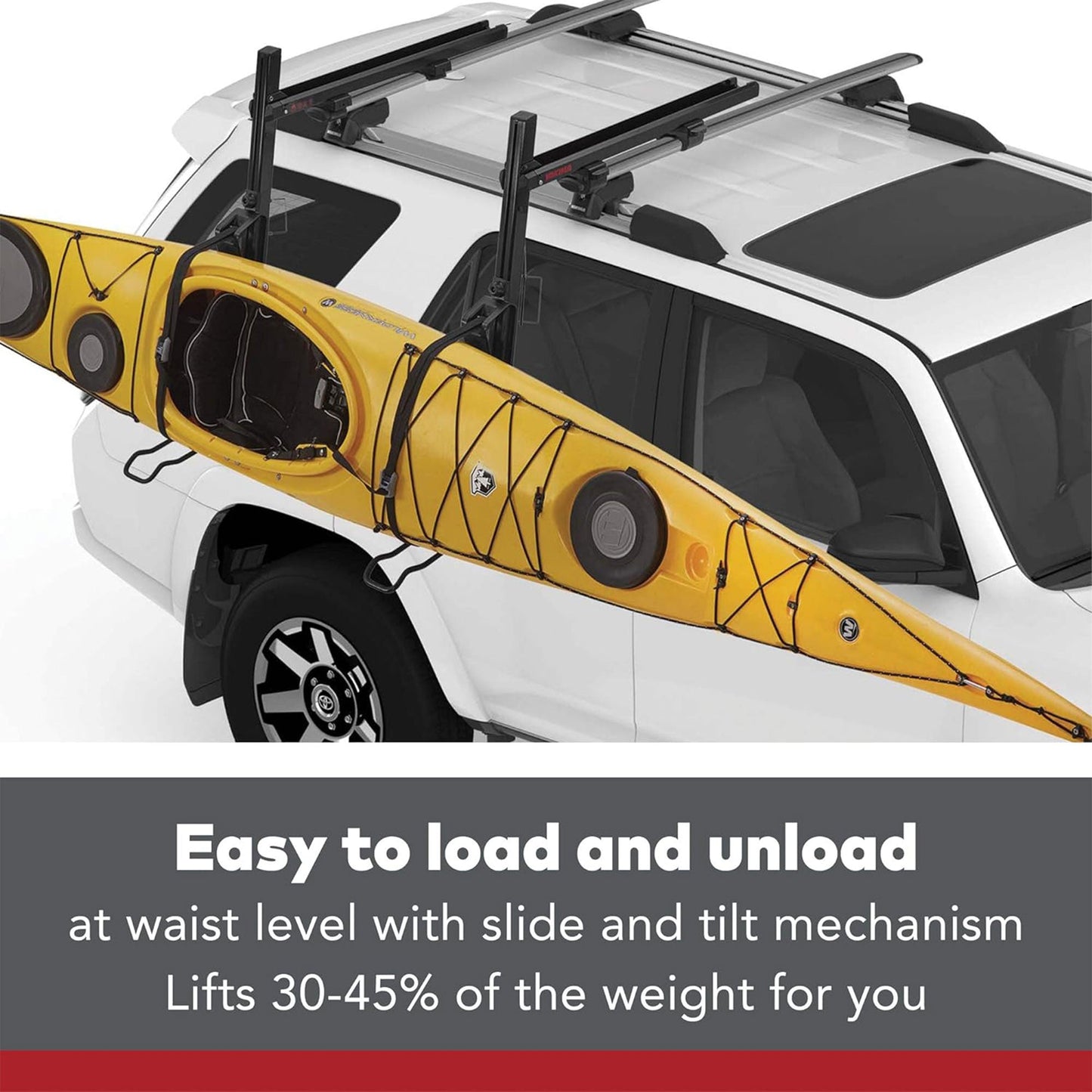 Yakima ShowDown Load Assist Kayak and SUP Rooftop Mount Rack for Vehicles, Black