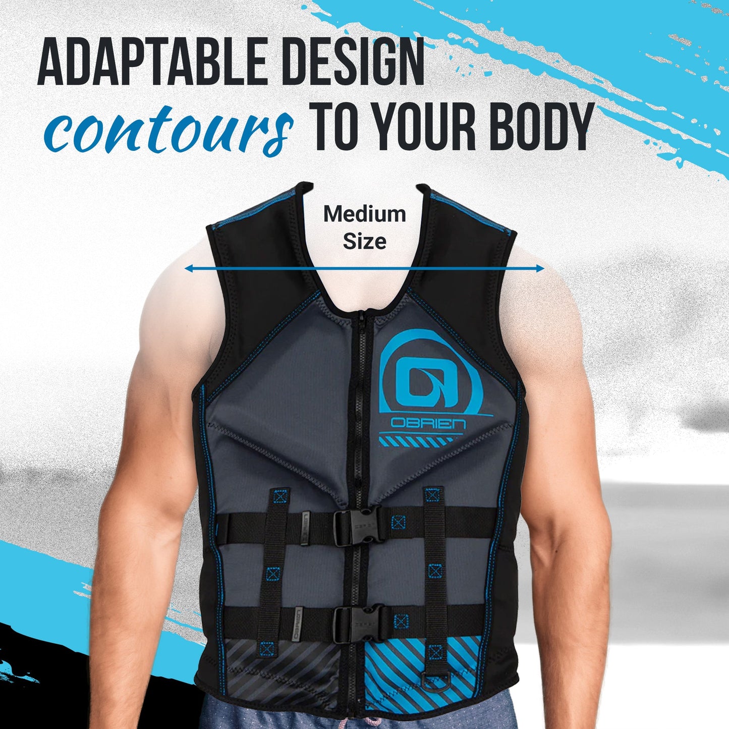 O'Brien Men's Recon M Life Jacket with Split Back Panel and BioLite Inner, Blue