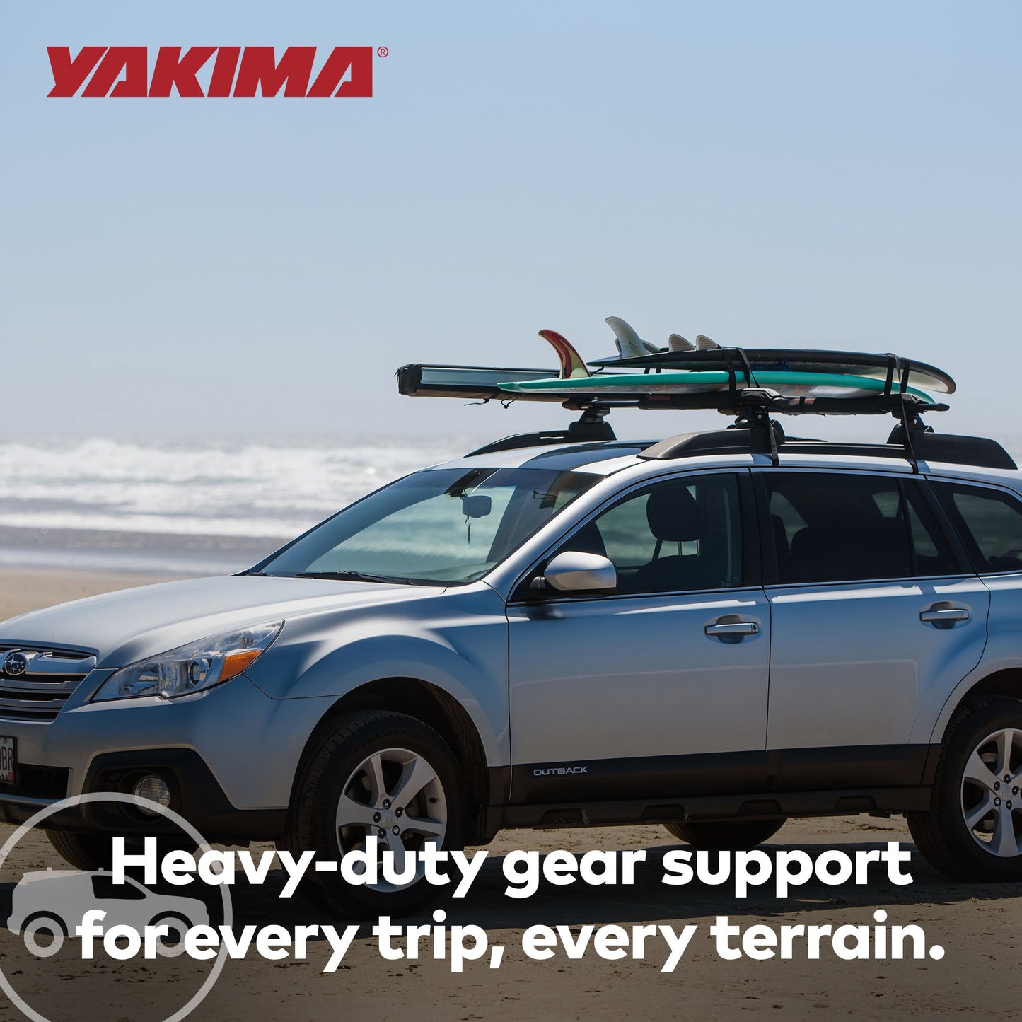 Yakima 68 Inch Heavy Duty Crossbars w/Rubber Infill, Works w/StreamLine Towers