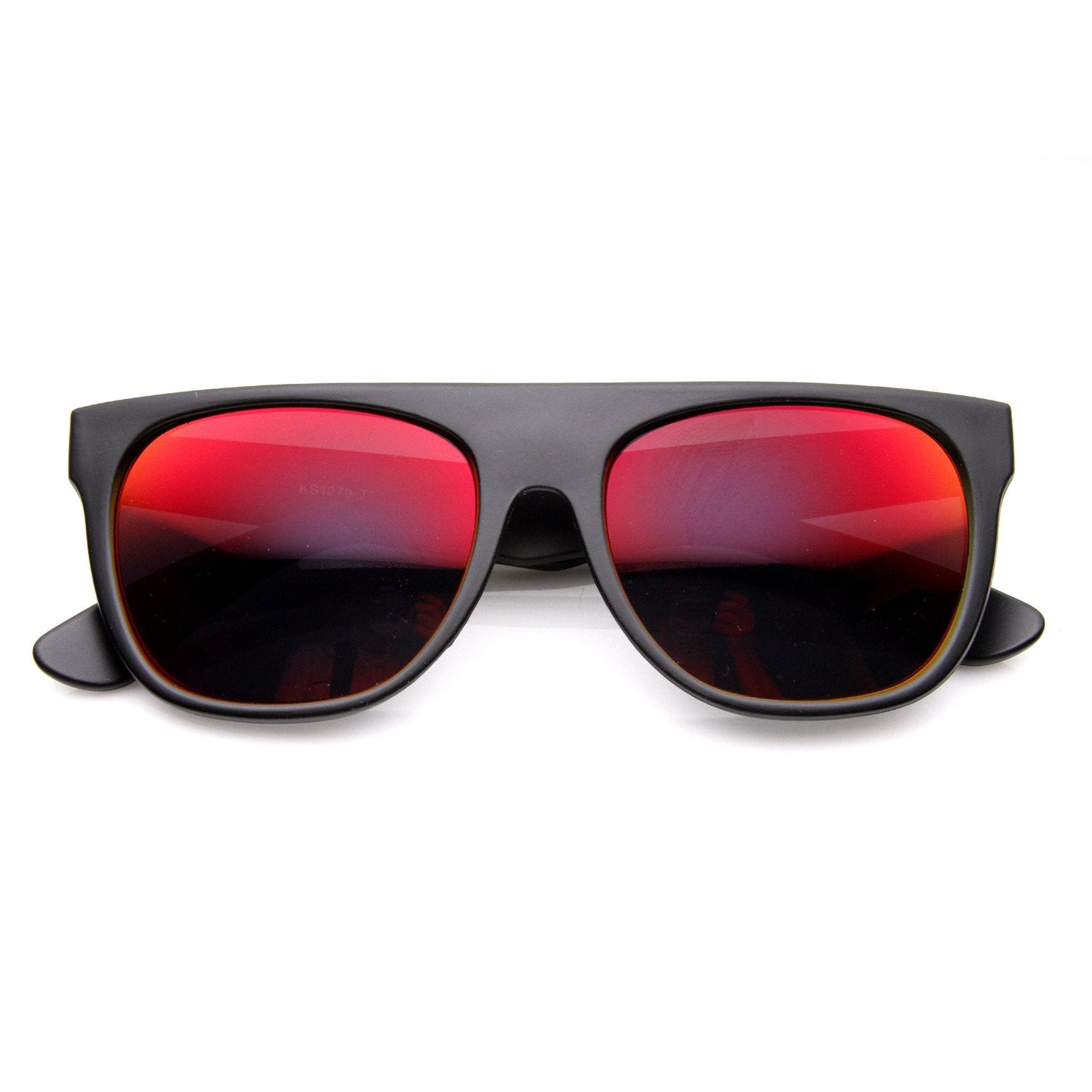 zeroUV Retro Super Flat Top Flash Mirrored Lens Sunglasses 8090