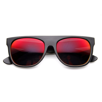 zeroUV Retro Super Flat Top Flash Mirrored Lens Sunglasses 8090