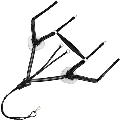 Bridles & Reins ExionPro 5 Point Bling Breastplate with Elastic & Sheepskin Padding