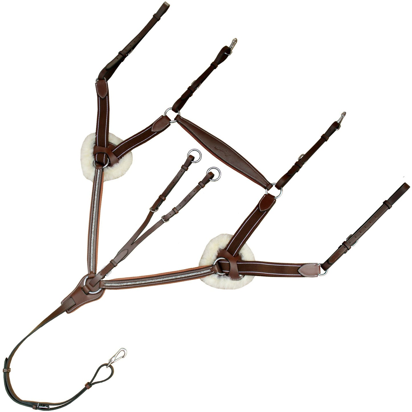 Bridles & Reins ExionPro 5 Point Bling Breastplate with Elastic & Sheepskin Padding