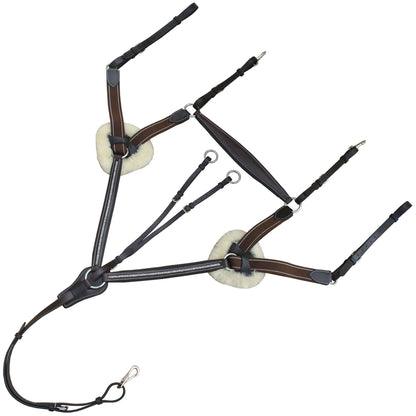 Bridles & Reins ExionPro 5 Point Bling Breastplate with Elastic & Sheepskin Padding