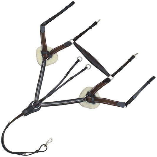 Bridles & Reins ExionPro 5 Point Bling Breastplate with Elastic & Sheepskin Padding