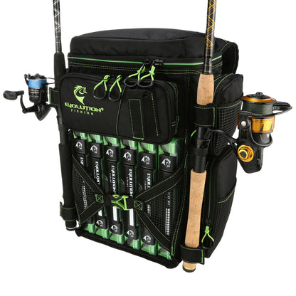 Evolution Outdoor Drift Series 3600 Tackle Backpack with Rod Holders & QuikLatch Trays