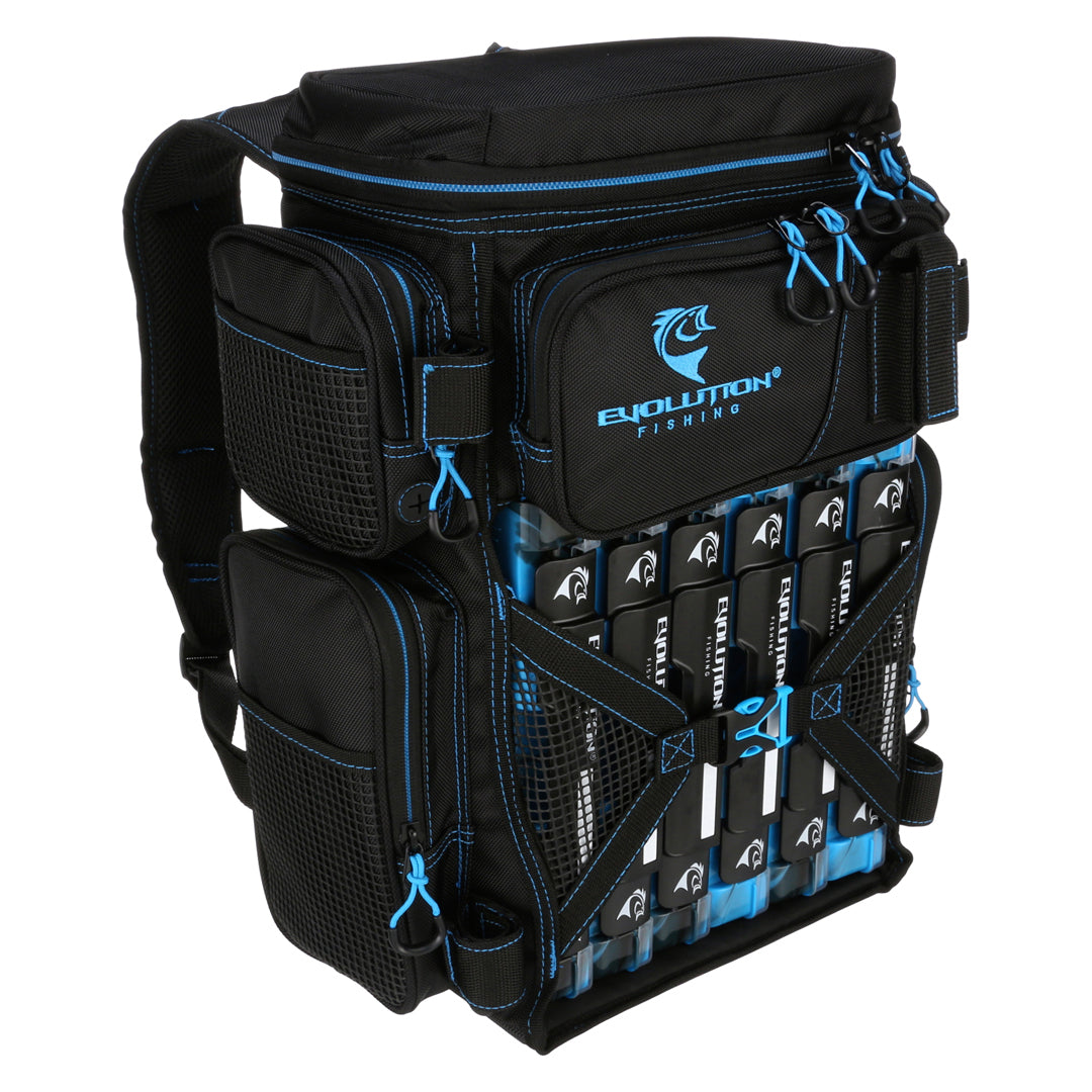 Evolution Outdoor Drift Series 3600 Tackle Backpack with Rod Holders & QuikLatch Trays