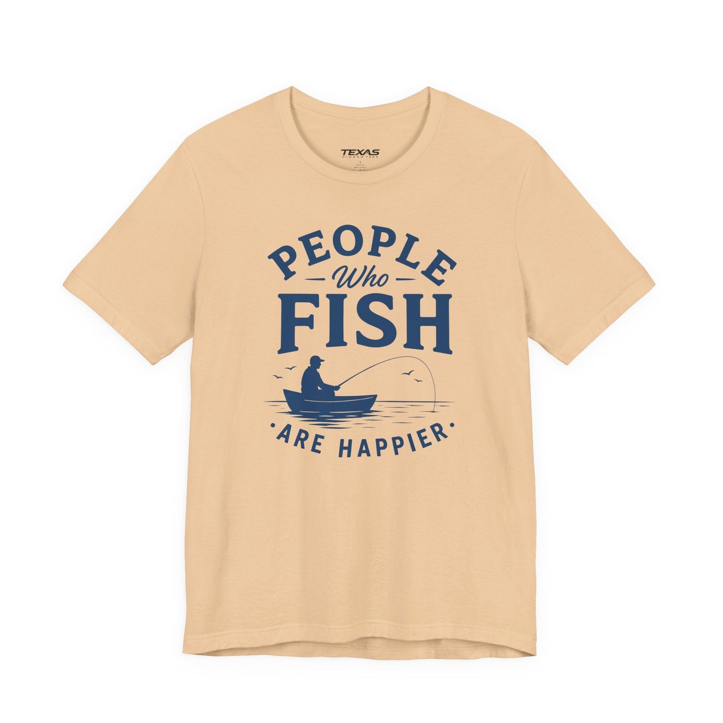 Texas Rigged Tees People Who Fish Are Happier — Unisex Cotton Tee
