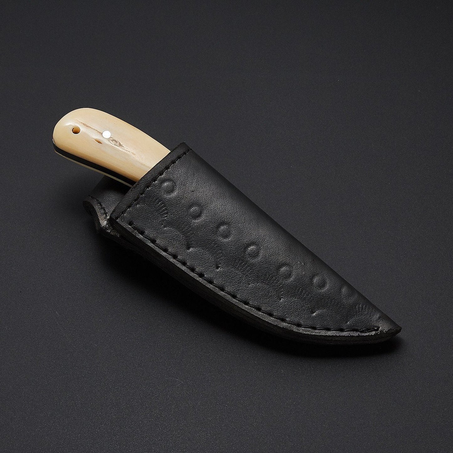 KBS Knives The Fieldmaster's Companion: 7.5-Inch Skinning Hunting Knife with Full Tang D2 Steel Blade, Bone Handle, and Steel Bolster