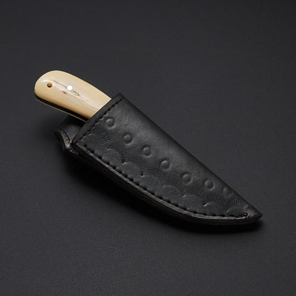 KBS Knives The Fieldmaster's Companion: 7.5-Inch Skinning Hunting Knife with Full Tang D2 Steel Blade, Bone Handle, and Steel Bolster