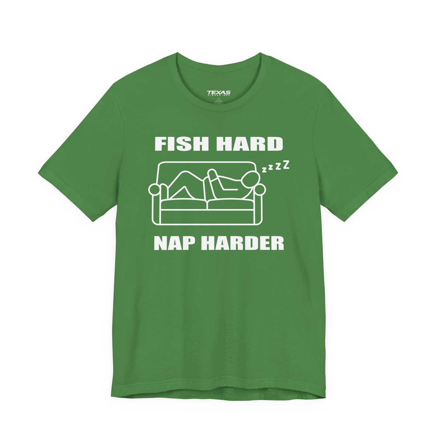 Texas Rigged Tees Fish Hard, Nap Harder — Unisex Cotton Tee