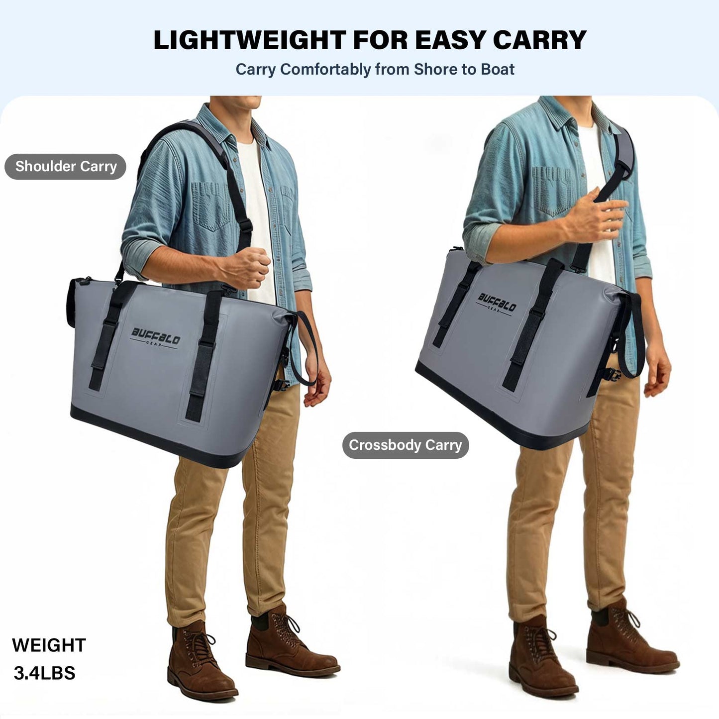 Buffalo Gear 37QT Fish Cooler Bag With Seamless Insulation