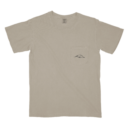 American Flyway Waterfowl Vintage Wood Duck Logo Design with Pocket in Khaki