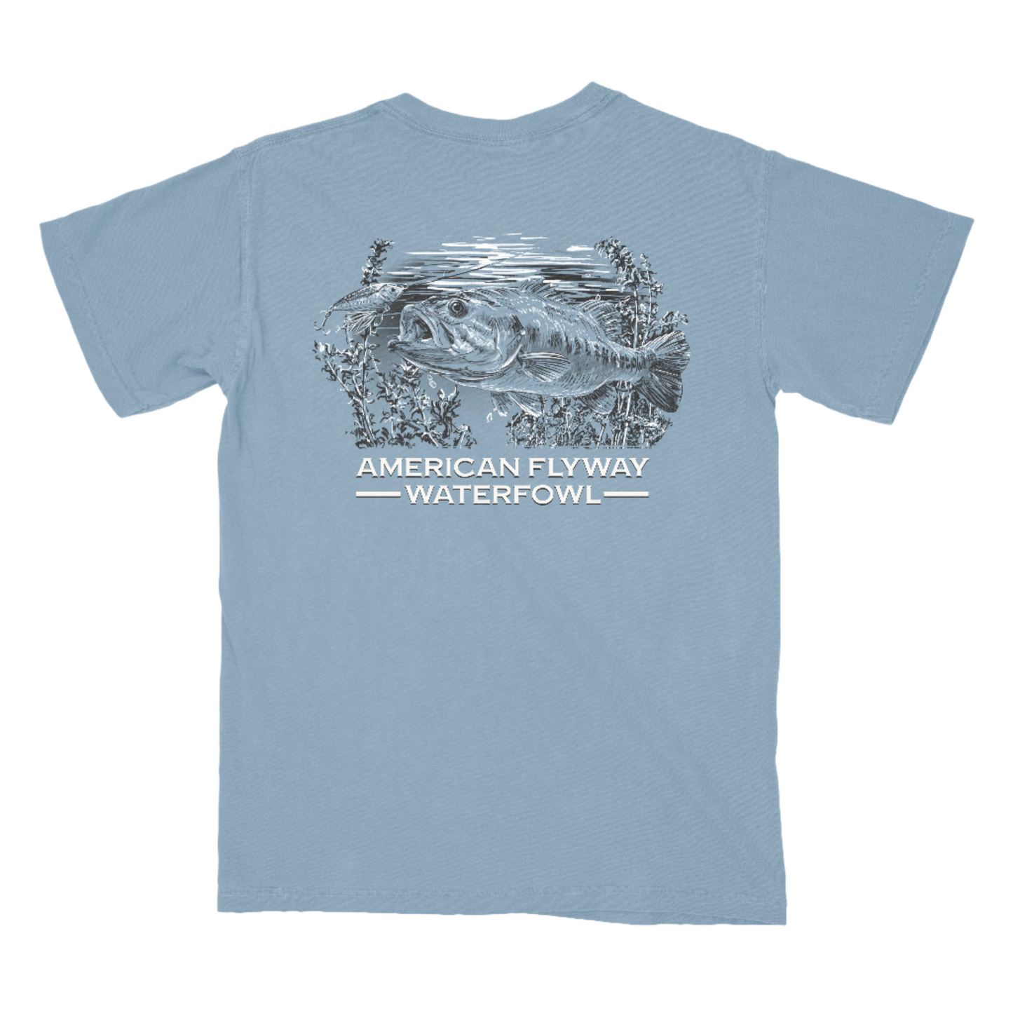 American Flyway Waterfowl Bass Fishing Light Blue with Pocket