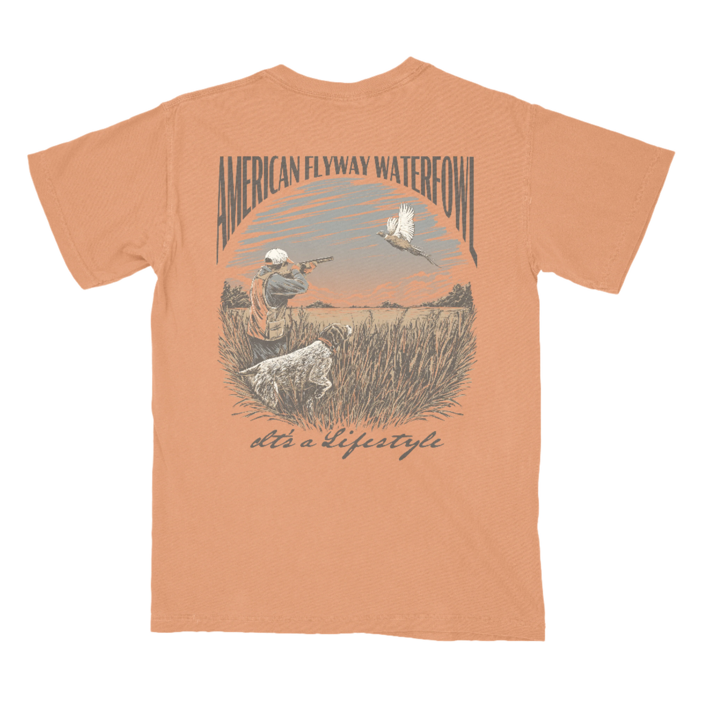 American Flyway Waterfowl Flying Pheasant Burnt Orange with Pocket