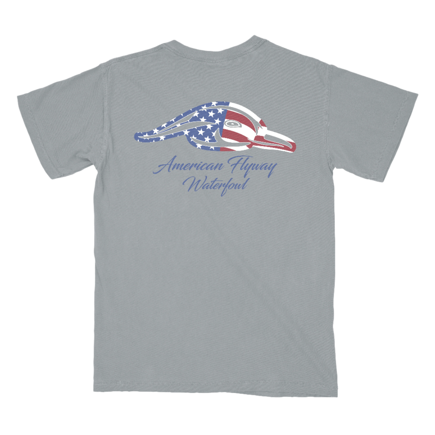 American Flyway Waterfowl Stars and Stripes Tee - Grey