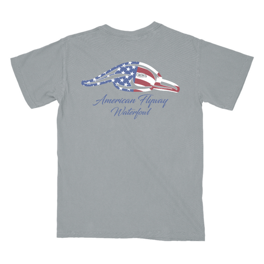 American Flyway Waterfowl Stars and Stripes Tee - Grey