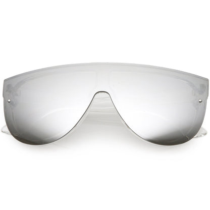 zeroUV Retro Modern Flat Top Mirror Lens Shield Aviator Sunglasses 9798