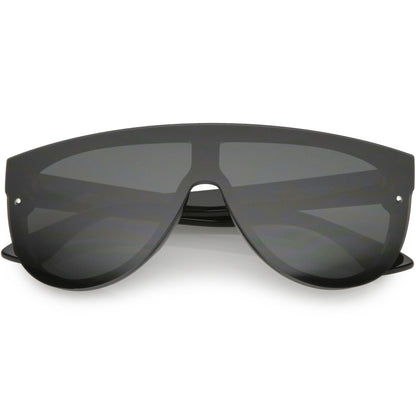 zeroUV Retro Modern Flat Top Mirror Lens Shield Aviator Sunglasses 9798