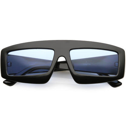 zeroUV Retro Modern Rectangle Flat Lens Color Tinted Sunglasses C747