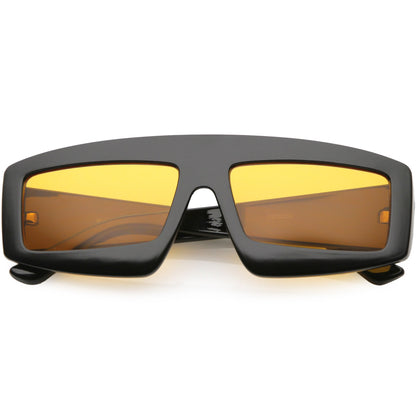 zeroUV Retro Modern Rectangle Flat Lens Color Tinted Sunglasses C747