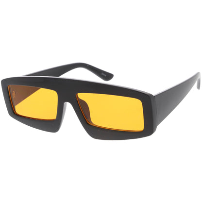 zeroUV Retro Modern Rectangle Flat Lens Color Tinted Sunglasses C747