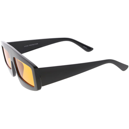zeroUV Retro Modern Rectangle Flat Lens Color Tinted Sunglasses C747