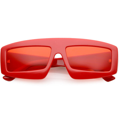 zeroUV Retro Modern Rectangle Flat Lens Color Tinted Sunglasses C747