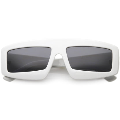 zeroUV Futuristic Retro Rectangle Block Flat Lens Sunglasses C752