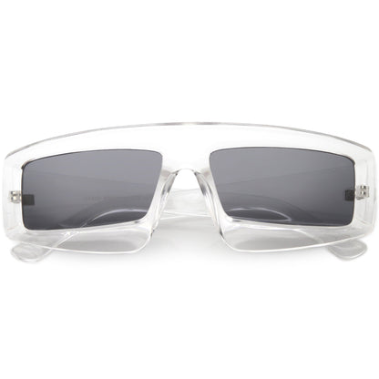 zeroUV Futuristic Retro Rectangle Block Flat Lens Sunglasses C752