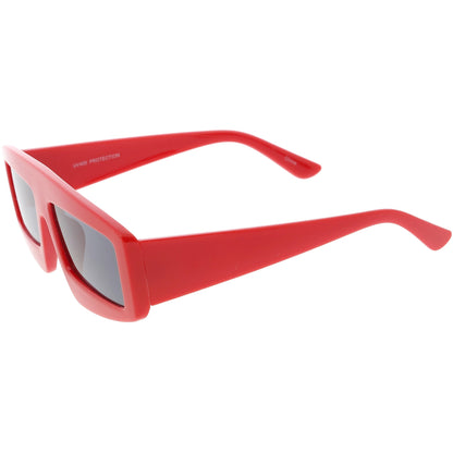zeroUV Futuristic Retro Rectangle Block Flat Lens Sunglasses C752