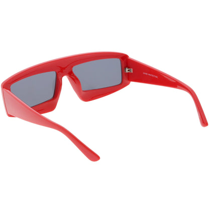 zeroUV Futuristic Retro Rectangle Block Flat Lens Sunglasses C752