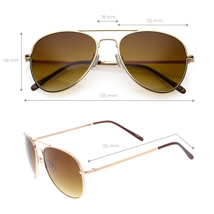 zeroUV  - Medium Classic Retro Metal Frame Aviator Sunglasses 53mm 1372