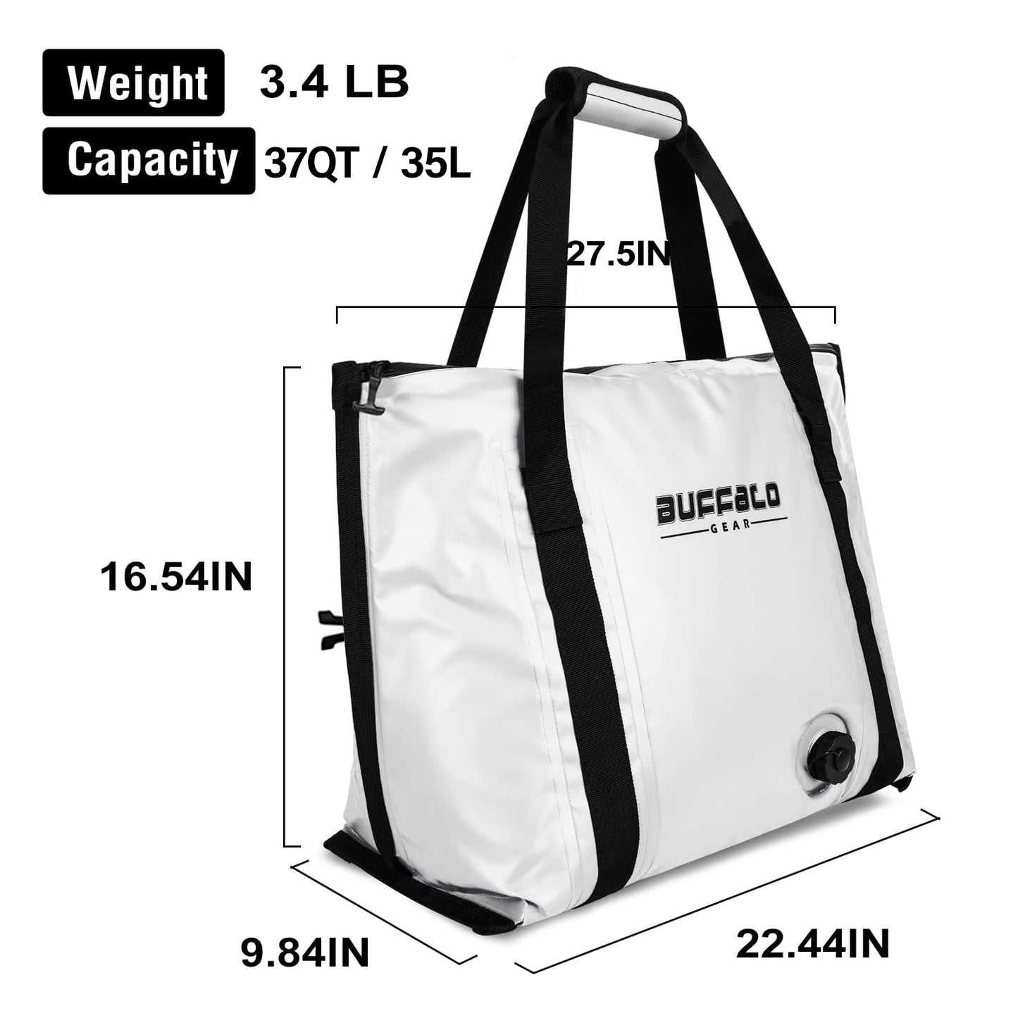 Buffalo Gear 37QT Fish Cooler Bag With Flat Bottom